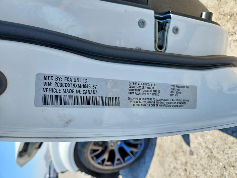 Aukcja sprzedaży 2021 Dodge Charger, vin: 2C3CDXL9XMH649587, numer aukcji: 57712746