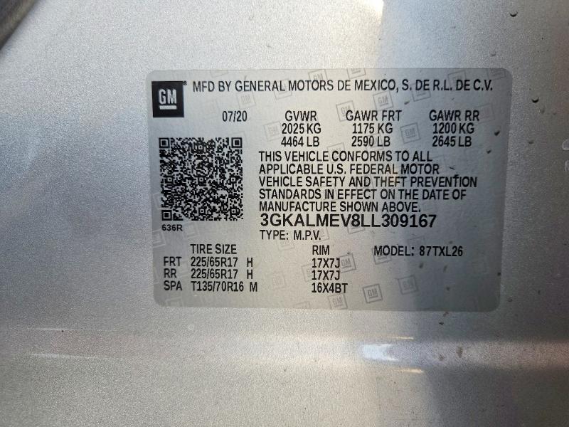 55692406 :رقم المزاد ، 3GKALMEV8LL309167 vin ، 2020 Gmc Terrain مزاد بيع