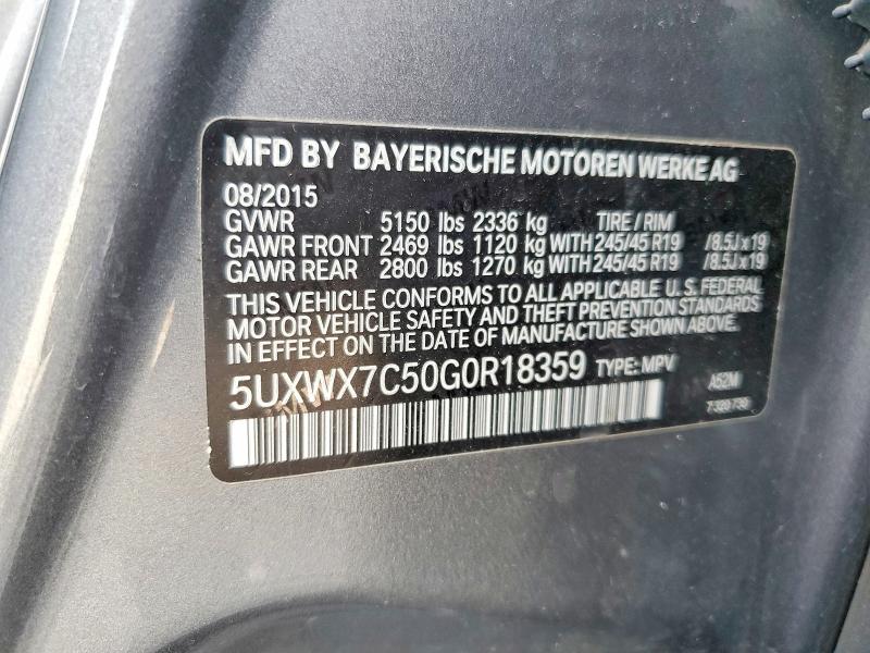 Aukcja sprzedaży 2016 Bmw X3, vin: 5UXWX7C50G0R18359, numer aukcji: 59166876