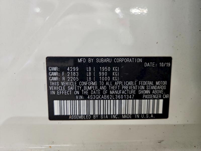 Продажа на аукционе авто 2020 Subaru Impreza, vin: 4S3GKAB62L3601347, номер лота: 55967176