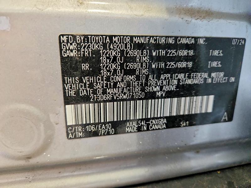 Продаж на аукціоні авто 2024 Toyota Rav4, vin: 2T3D6RFV5RW071050, номер лоту: 55849876