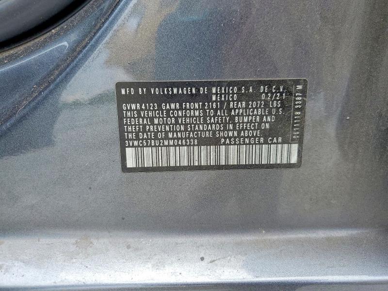 55785556 :رقم المزاد ، 3VWC57BU2MM046338 vin ، 2021 Volkswagen Jetta مزاد بيع