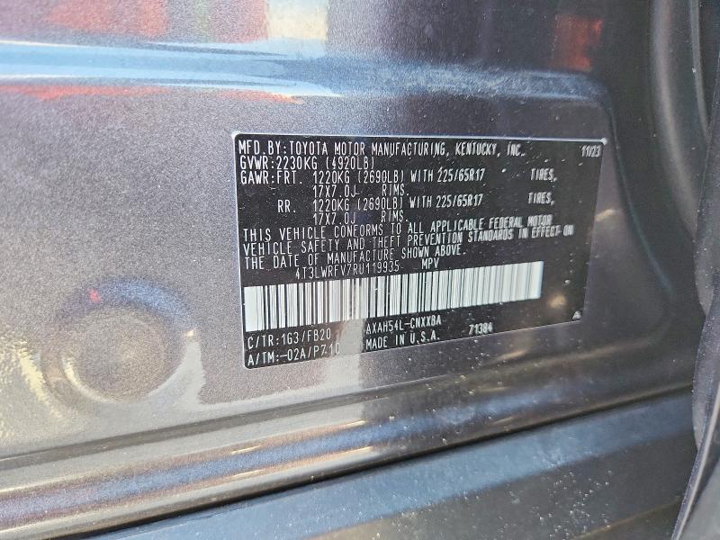 58389776 :رقم المزاد ، 4T3LWRFV7RU119935 vin ، 2024 Toyota Rav4 مزاد بيع
