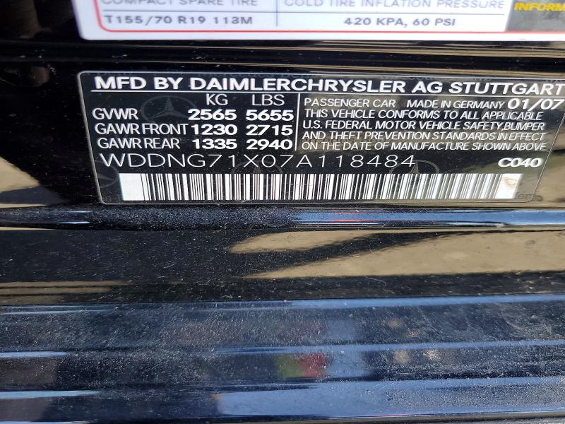 2007 Mercedes-benz S მანქანა იყიდება აუქციონზე, vin: WDDNG71X07A118484, აუქციონის ნომერი: 55721856