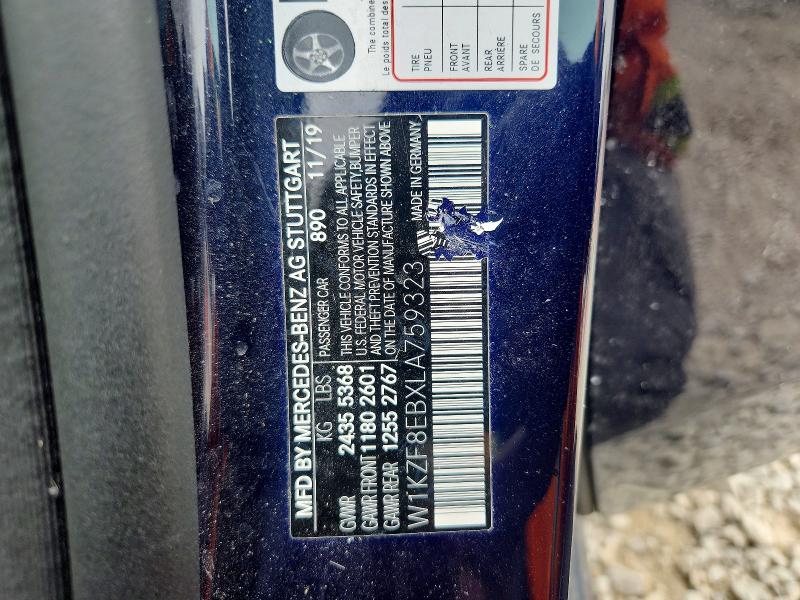 Aukcja sprzedaży 2020 Mercedes-benz E, vin: W1KZF8EBXLA759323, numer aukcji: 59015236