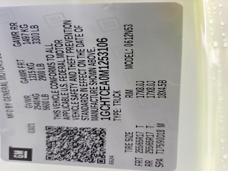 Aukcja sprzedaży 2021 Chevrolet Colorado, vin: 1GCHTCEA0M1253106, numer aukcji: 57562256