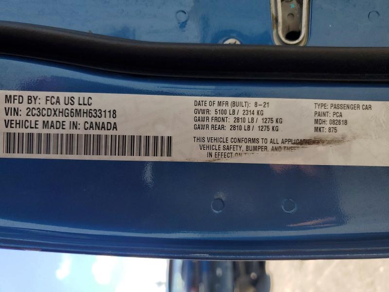 Aukcja sprzedaży 2021 Dodge Charger, vin: 2C3CDXHG6MH633118, numer aukcji: 56357736