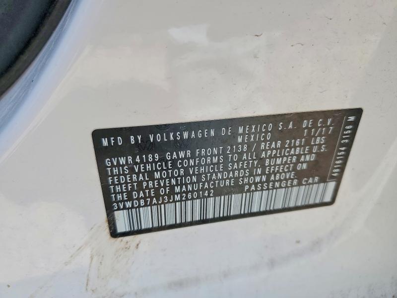 55723986 :رقم المزاد ، 3VWDB7AJ3JM260142 vin ، 2018 Volkswagen Jetta مزاد بيع
