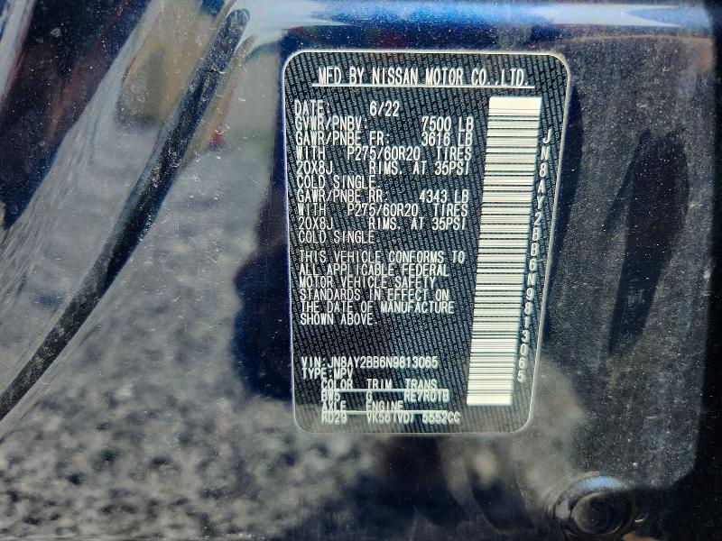 Aukcja sprzedaży 2022 Nissan Armada, vin: JN8AY2BB6N9813065, numer aukcji: 55596616