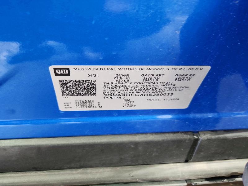 56667906 :رقم المزاد ، 3GNAXUEGXRS250033 vin ، 2024 Chevrolet Equinox مزاد بيع