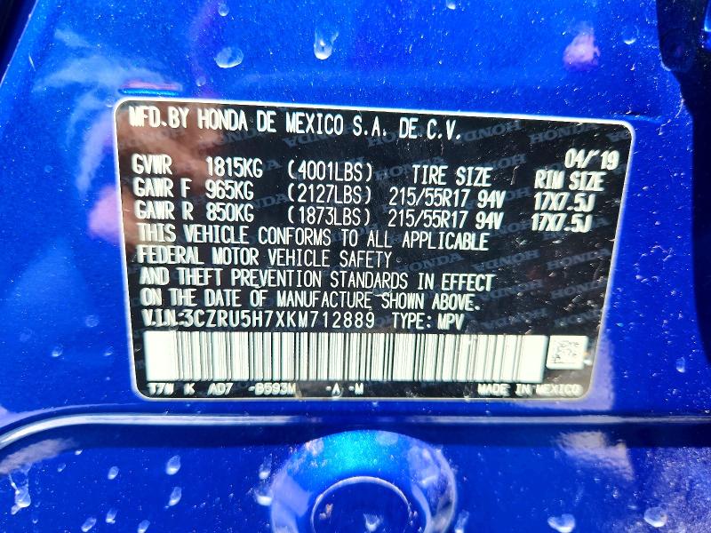 Aukcja sprzedaży 2019 Honda Hr-v, vin: 3CZRU5H7XKM712889, numer aukcji: 58514836
