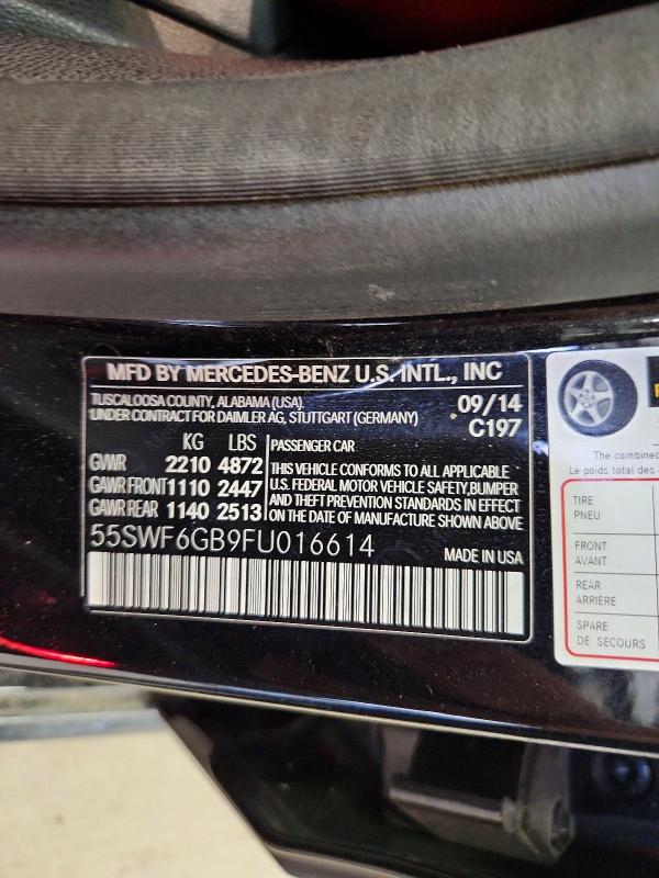 Продажа на аукционе авто 2015 Mercedes-benz C, vin: 55SWF6GB9FU016614, номер лота: 56952806