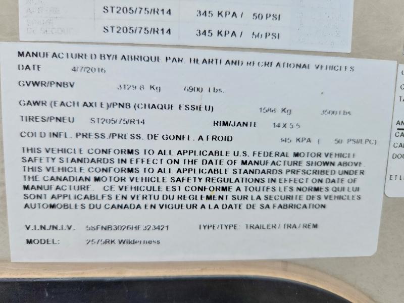 Aukcja sprzedaży 2017 Heartland Rv Recreational Vehicle (rv), vin: 5SFNB3026HE323421, numer aukcji: 56467826