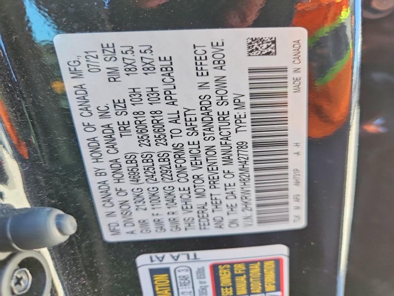 Aukcja sprzedaży 2021 Honda Cr-v, vin: 2HKRW1H82MH427789, numer aukcji: 56285866