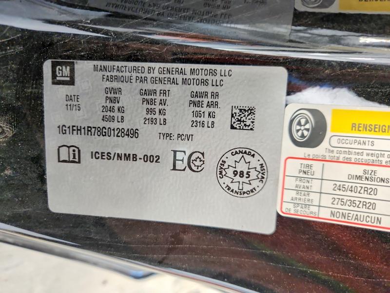 57350266 :رقم المزاد ، 1G1FH1R78G0128496 vin ، 2016 Chevrolet Camaro مزاد بيع