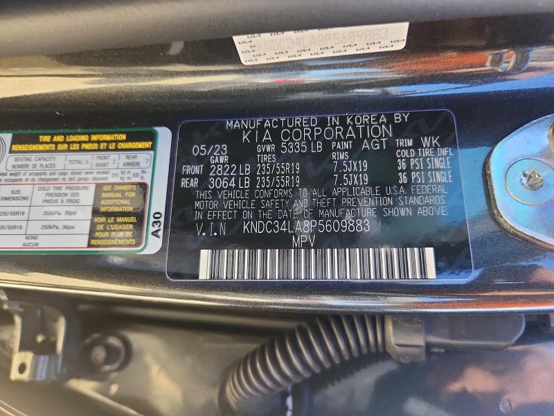 Aukcja sprzedaży 2023 Kia Ev6, vin: KNDC34LA8P5609883, numer aukcji: 58255296