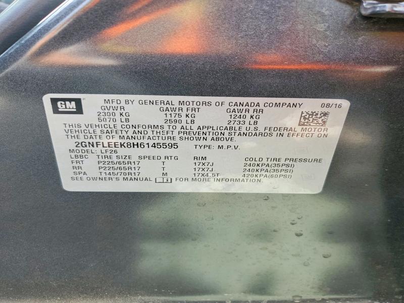 Продаж на аукціоні авто 2017 Chevrolet Equinox, vin: 2GNFLEEK8H6145595, номер лоту: 55863526