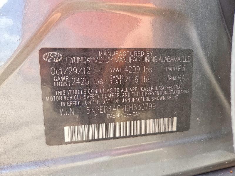 Продаж на аукціоні авто 2013 Hyundai Sonata, vin: 5NPEB4AC2DH633799, номер лоту: 56536986