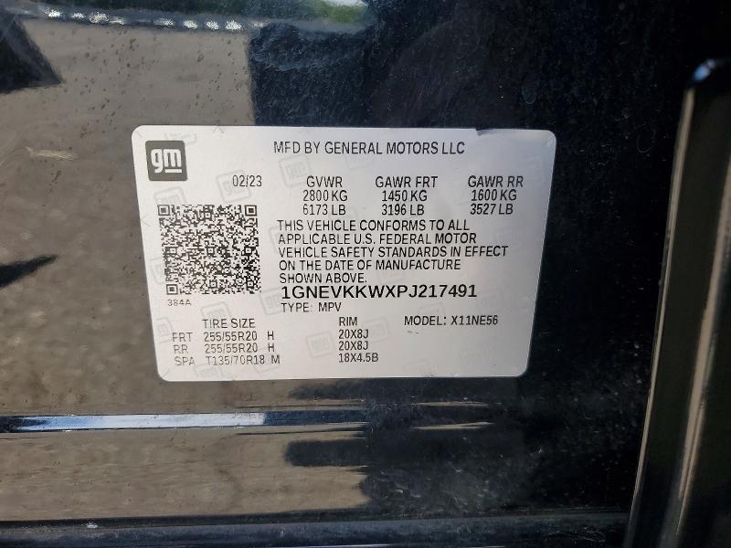 Продаж на аукціоні авто 2023 Chevrolet Traverse, vin: 1GNEVKKWXPJ217491, номер лоту: 58584106