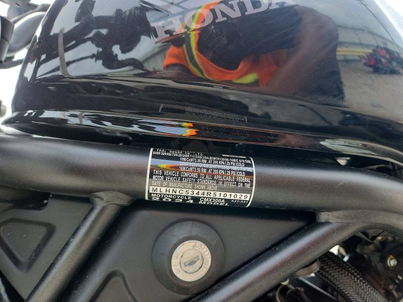 Aukcja sprzedaży 2024 Honda Cmx300, vin: MLHNC5344R5101029, numer aukcji: 58194946