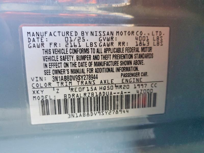 56160336 :رقم المزاد ، 3N1AB8DV9SY278944 vin ، 2025 Nissan Sentra مزاد بيع