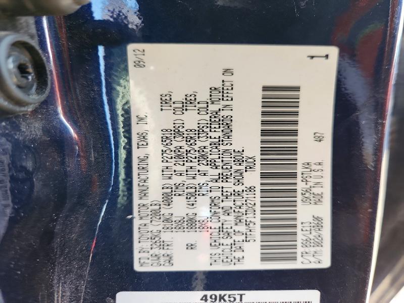 2013 Toyota Tundra მანქანა იყიდება აუქციონზე, vin: 5TFHY5F13DX271186, აუქციონის ნომერი: 55941986