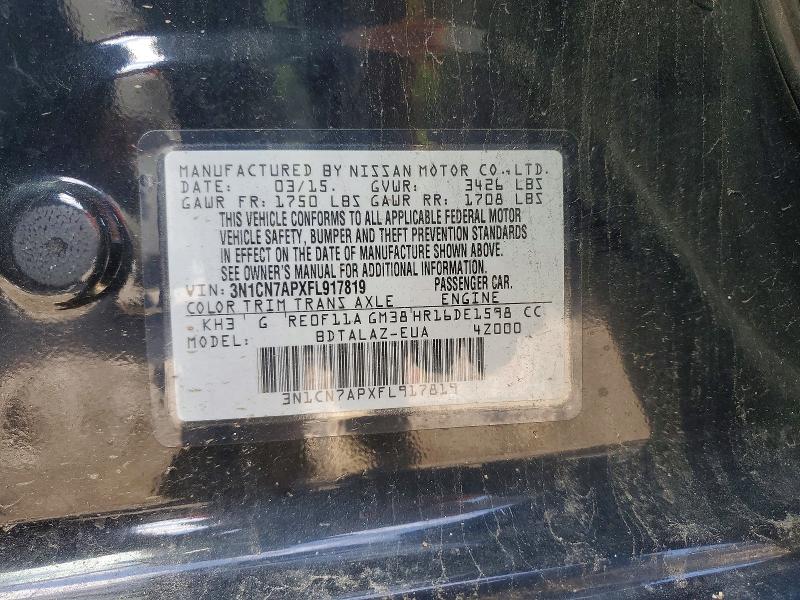 Aukcja sprzedaży 2015 Nissan Versa, vin: 3N1CN7APXFL917819, numer aukcji: 56333366