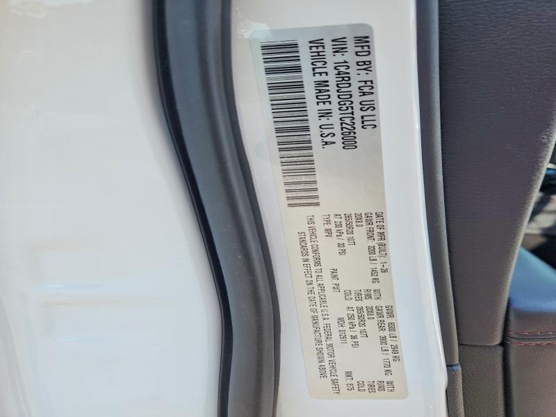 58706646 :رقم المزاد ، 1C4RDJDG5TC226000 vin ، 2026 Dodge Durango مزاد بيع