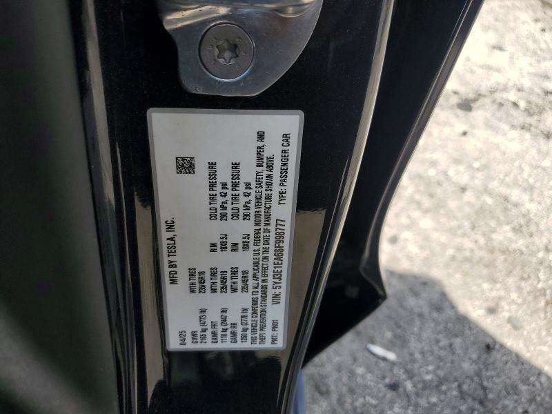 2025 Tesla Model 3 მანქანა იყიდება აუქციონზე, vin: 5YJ3E1EA6SF998777, აუქციონის ნომერი: 58918706