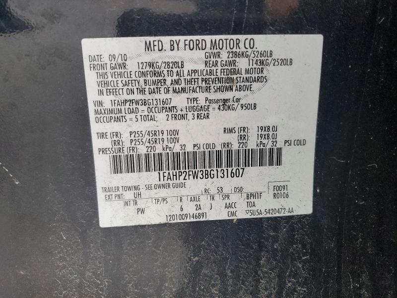 Aukcja sprzedaży 2011 Ford Taurus, vin: 1FAHP2FW3BG131607, numer aukcji: 56338416