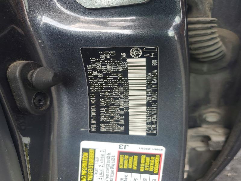 2013 Toyota Corolla მანქანა იყიდება აუქციონზე, vin: 2T1BU4EE6DC935317, აუქციონის ნომერი: 95587725
