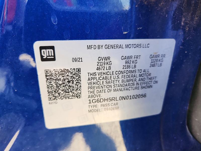Aukcja sprzedaży 2022 Cadillac Ct4-v, vin: 1G6DH5RL0N0102056, numer aukcji: 57391486