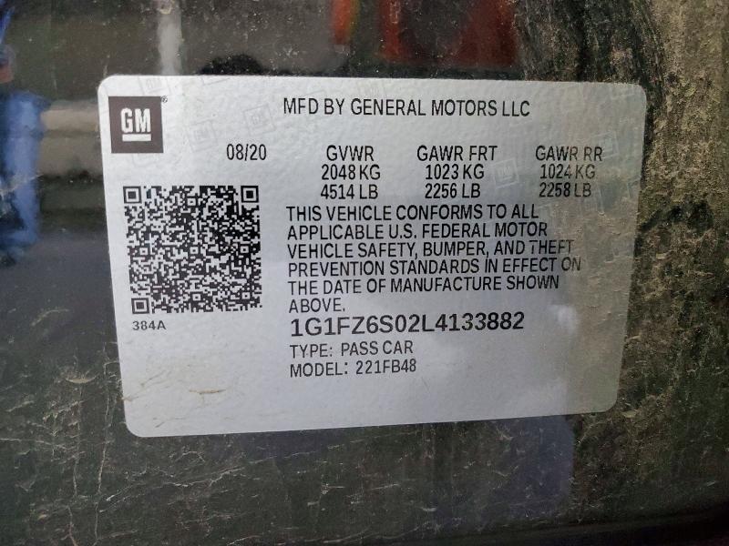 Aukcja sprzedaży 2020 Chevrolet Bolt Ev, vin: 1G1FZ6S02L4133882, numer aukcji: 58215936