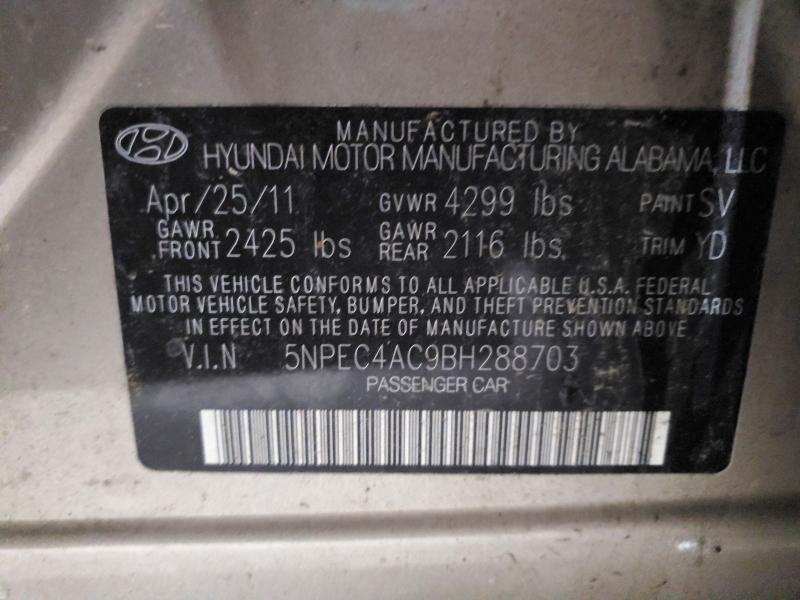 Продаж на аукціоні авто 2011 Hyundai Sonata, vin: 5NPEC4AC9BH288703, номер лоту: 57689606