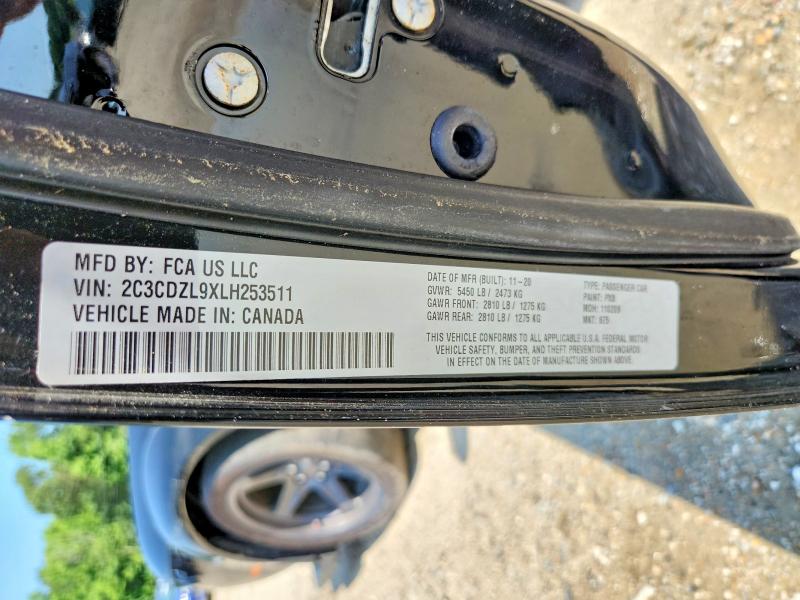 Продаж на аукціоні авто 2020 Dodge Challenger, vin: 2C3CDZL9XLH253511, номер лоту: 56820666
