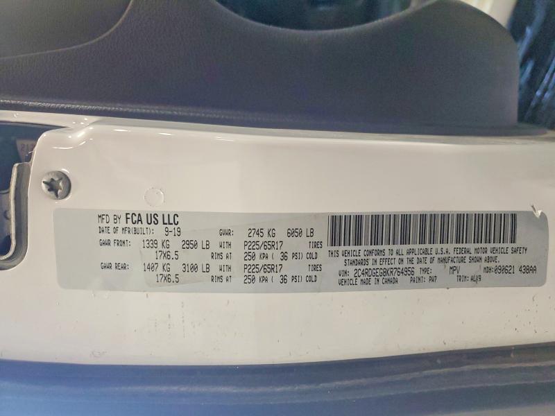 Aukcja sprzedaży 2019 Dodge Grand Caravan, vin: 2C4RDGEG8KR764956, numer aukcji: 57710256
