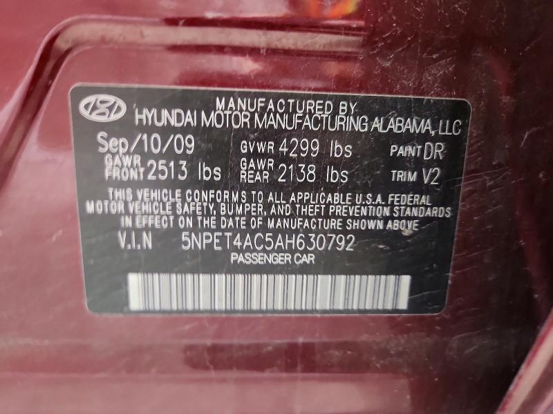 Aukcja sprzedaży 2010 Hyundai Sonata, vin: 5NPET4AC5AH630792, numer aukcji: 56730166