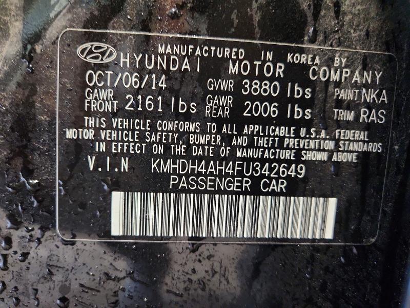 Продаж на аукціоні авто 2015 Hyundai Elantra, vin: KMHDH4AH4FU342649, номер лоту: 56236126