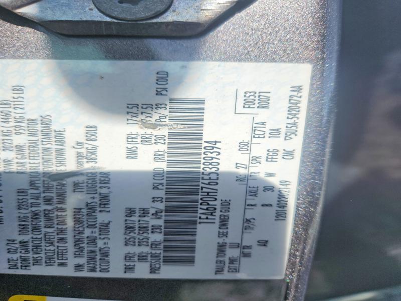56343356 :رقم المزاد ، 1FA6P0H76E5389394 vin ، 2014 Ford Fusion مزاد بيع