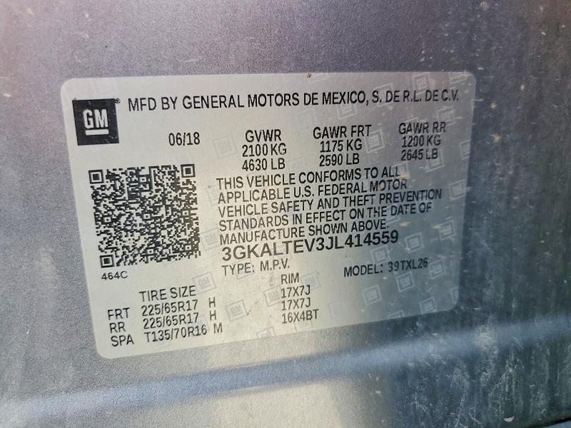 Aukcja sprzedaży 2018 Gmc Terrain, vin: 3GKALTEV3JL414559, numer aukcji: 56404836