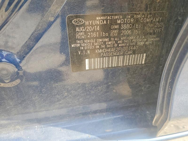 Продаж на аукціоні авто 2015 Hyundai Elantra, vin: KMHDH4AE2FU311440, номер лоту: 59072216