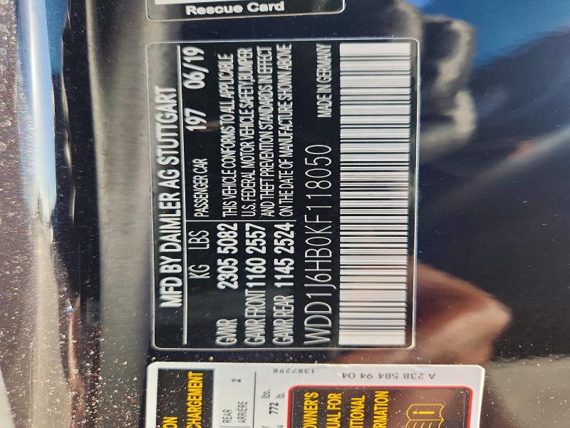 54886076 :رقم المزاد ، WDD1J6HB0KF118050 vin ، 2019 Mercedes-benz E مزاد بيع