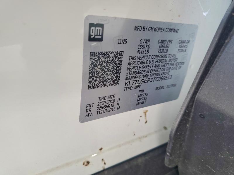 Aukcja sprzedaży 2026 Chevrolet Trax, vin: KL77LGEP3TC069513, numer aukcji: 59083856
