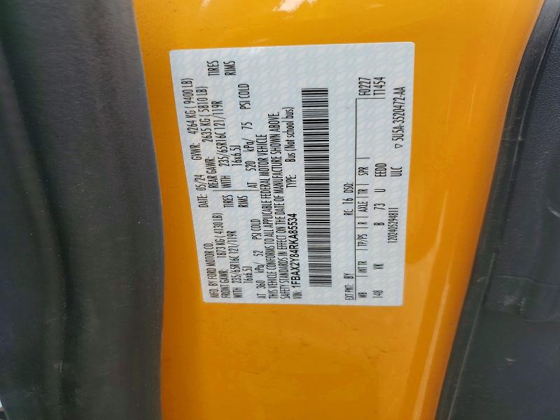 2024 Ford Transit მანქანა იყიდება აუქციონზე, vin: 1FBAX2Y84RKA85534, აუქციონის ნომერი: 56942106
