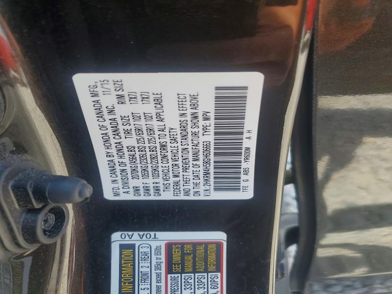 Продаж на аукціоні авто 2016 Honda Cr-v, vin: 2HKRM4H58GH606663, номер лоту: 56026166