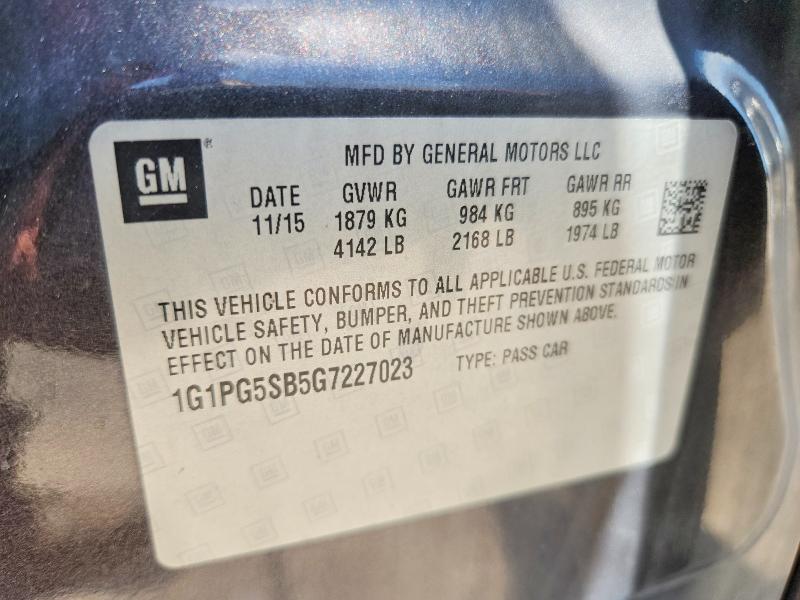 58149556 :رقم المزاد ، 1G1PG5SB5G7227023 vin ، 2016 Chevrolet Cruze Limited مزاد بيع