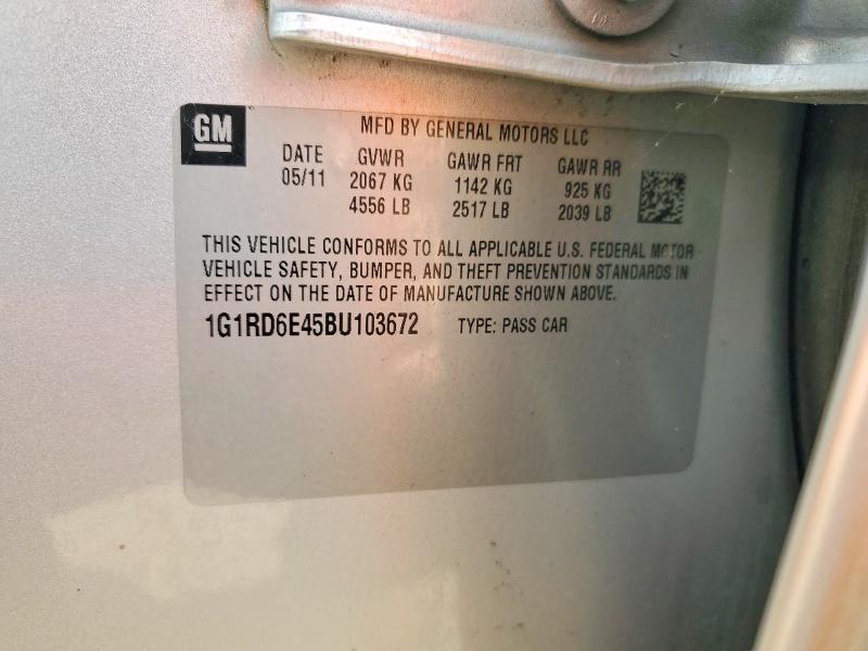 Aukcja sprzedaży 2011 Chevrolet Volt, vin: 1G1RD6E45BU103672, numer aukcji: 56367766
