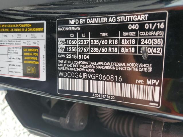 58833686 :رقم المزاد ، WDC0G4JB9GF060816 vin ، 2016 Mercedes-benz Glc مزاد بيع