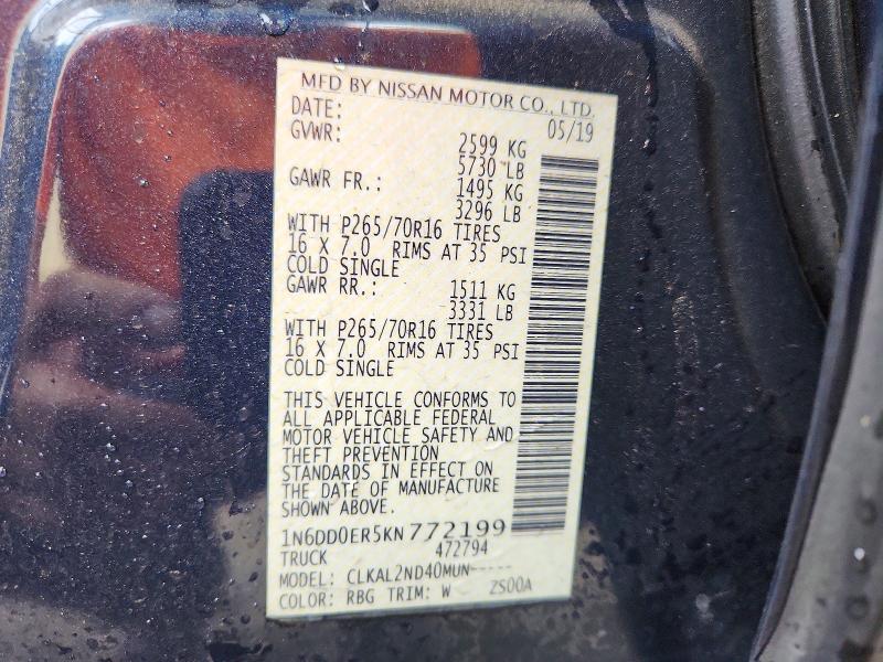 Продаж на аукціоні авто 2019 Nissan Frontier, vin: 1N6DD0ER5KN772199, номер лоту: 57720046