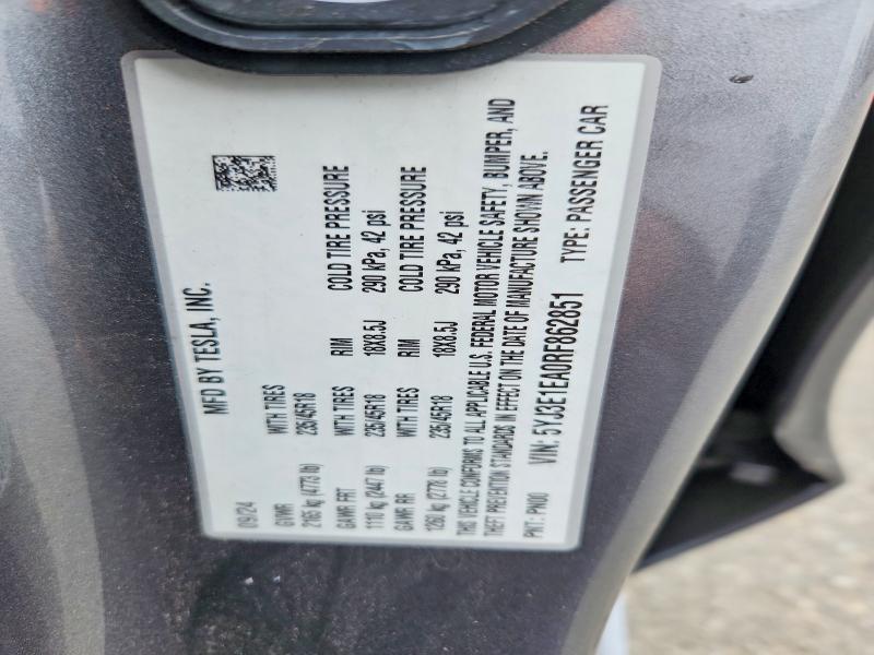 58587806 :رقم المزاد ، 5YJ3E1EA0RF862851 vin ، 2024 Tesla Model 3 مزاد بيع